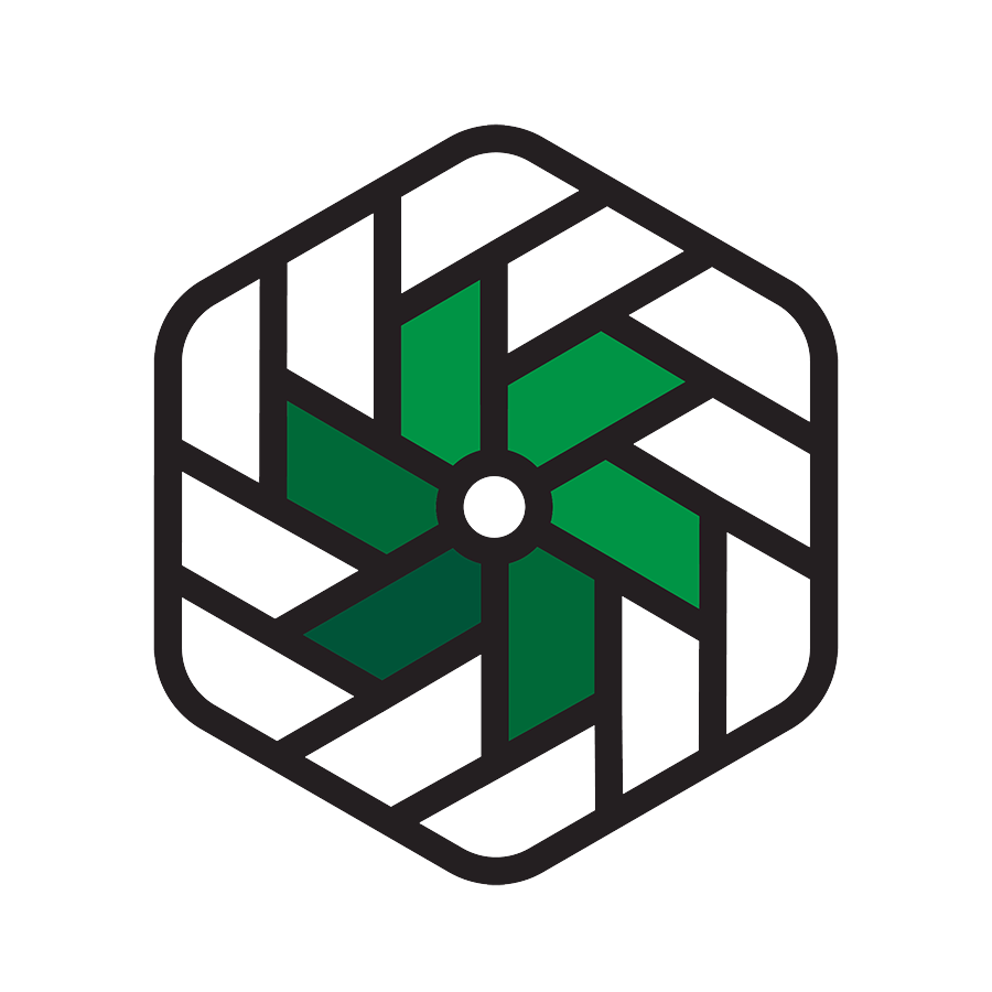 National Innovation Competition icon - green pinwheel